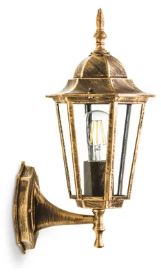Zdjęcie produktu dla Kinkiet zewnętrzny retro górny złoty 1xE27 50W LO4101 IP54 Kobi