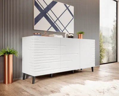 Produktbild von Kommode NOVA 155 cm WEIß MATT Sideboard Highboard Schrank