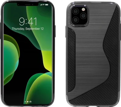 Produktbild von cofi1453® S-Line Hülle Bumper kompatibel mit iPhone 11 Silikonhülle Stoßfest Handyhülle TPU Case Cover in Schwarz