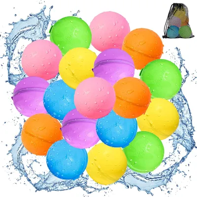 Produktbild von Wiederverwendbare Wasserballons – 18 Stück mit Netztasche