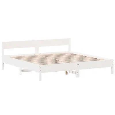 Obrázek produktu pro Postel bez matrace bílá 200 x 200 cm masivní borovice