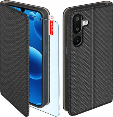 Immagine prodotto di Custodia con patta per Samsung M16 5G Custodia chiudibile nera + vetro 9H