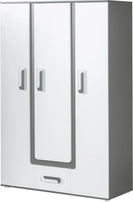Zdjęcie produktu dla Minio, szafa 128 cm, "Arezzo", kolor antracyt/biały