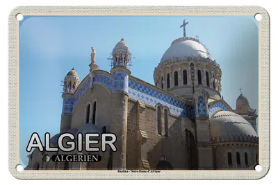 Produktbild von Blechschild Reise 18x12cm Algier Algerien Basilika Notre-Dame Schild