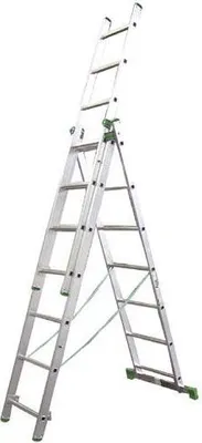 Obrázok produktu pre Al rebrík, 3 x 8 priečok, 2,30 m, 5,13 m, 3,53 m, ALVE 7608