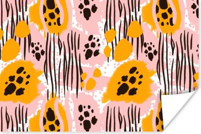 Produktbild von MuchoWow® Poster Orange - Rosa - Abstrakt 60x40 cm - Schlafzimmerdekoration