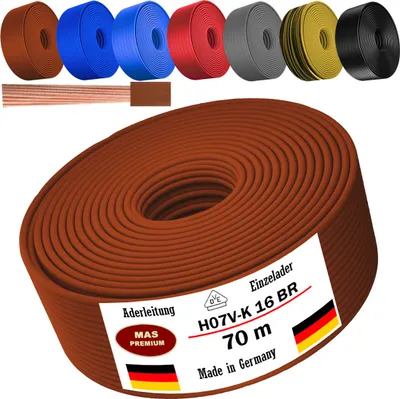 Obrázok produktu pre 70 m Žilový kábel H07 V-K BR 1x16 mm² Hnedý jednožilový flexibilný