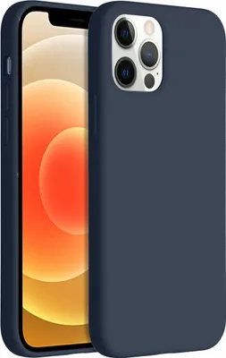 Produktbild von iPhone 12/12 Pro Hülle - Silikon - Accezz Soft Case, Backcover - Dunkelblau
