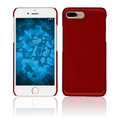 Produktbild von PhoneNatic Case kompatibel mit Apple iPhone 7 Plus / 8 Plus - Hülle rot gummiert Hard-case + 2 Schutzfolien
