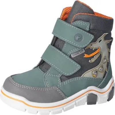 Produktbild von RICOSTA Boots GRISU von PEPINO cooler Drache mit Blinklicht HighTech/Textil Klettverschluss Warmfutter Jungen Grün/Grau Drachen Größe 28