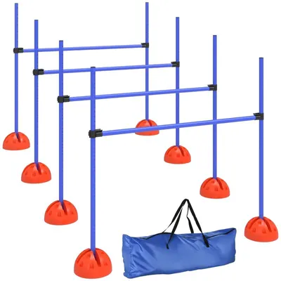 Produktbild von Agility Set Hunde 4-Teiliges Höhenverstellbar Hürden für Hunde Blau