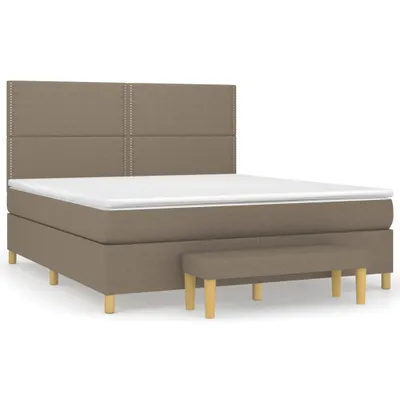 Produktbild von Boxspringbett mit Matratze Taupe 180x200 cm Stoff