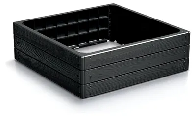 Produktbild von Hochbeet Pflanzkasten Frühbeet Gemüsebeet Blumenkasten aus Kunststoff quadratisch Anthrazit 75,6 cm x 75,6 cm