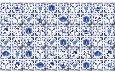Image de Autocollants imitation carrelage pour la cuisine et la salle de bains – 60 autocollants imitation carrelage ciment Delft Enkhuizen – 60 autocollants 15 x 15 cm
