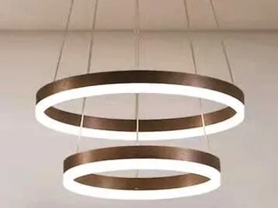 Zdjęcie produktu dla Coffee Ring 60 Double - żyrandol LED pierścienie 60 i 40cm brąz