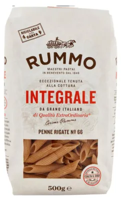 Image de Pâtes Penne Rigate complètes, 500 g, marque Rummo