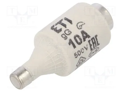 Image de 1 fusible : calibre 250 VDC, référence D 002312404, fusibles de protection D, 500 VAC, gG, céramique, 10 A