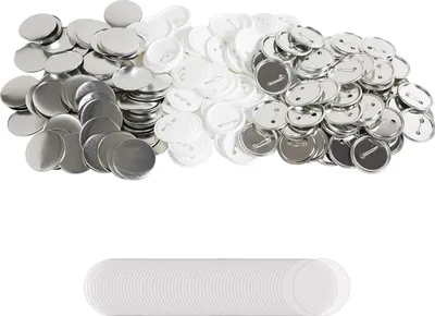 Produktbild von SucceBuy 500 Sets 58 mm Pinback-Button-Teile für DIY-Buttonmaker, Metall- und Kunststoffknöpfe mit transparenter Folie und Blankopapier für individuelle Abzeichen