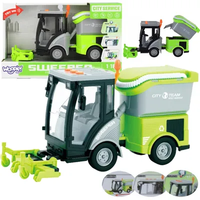 Produktbild von WOOPIE Straßenkehrmaschine 1:16 Grün Mit Sound- und Lichteffekten