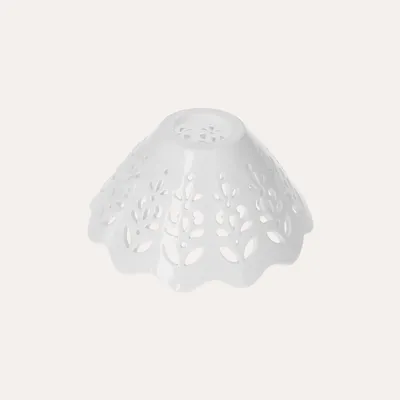 Obrázek produktu pro KEYHOMESTORE | Keramické stínidlo lampy s perforací, bílé barvy, průměr 18 cm