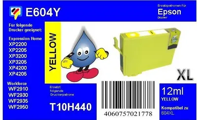 Produktbild von T604XL yellow TiDis Druckerpatrone mit 12ml Inhalt