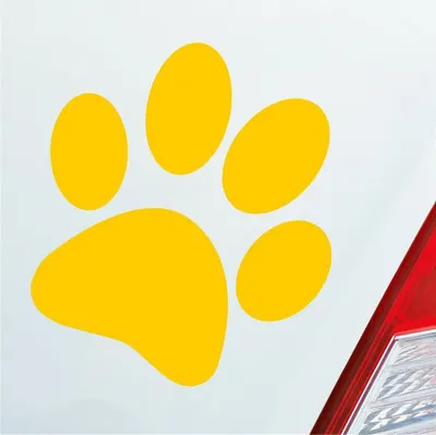 Produktbild von Auto Aufkleber Hundepfote Pfote Hund Fote Tatze 10x11 cm Gelb Sticker Heckscheibenaufkleber