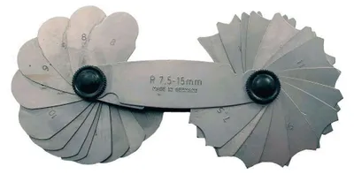 Image de Gabarit de rayon 7.5-15 mm 16 feuilles pour mesurer les rayons intérieurs et extérieurs