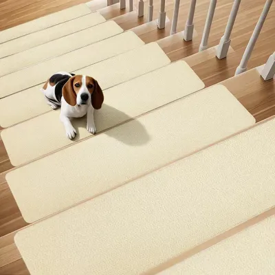 Treppenstufen 15 Stk. 76x20 cm Antirutsch-Teppich für Holztreppen