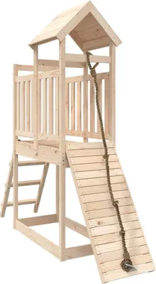 Produktbild von vidaXL Spielturm mit Kletterwand Massivholz Kiefer