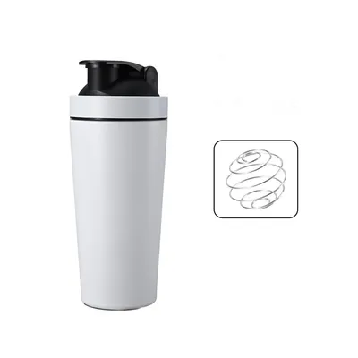 Produktbild von Trinkflasche Edelstahl mit Mix kugel Proteinshaker 500ml für Freizeit Sport Fitness Weiß
