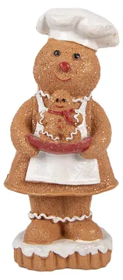 Obrázok produktu pre Clayre & Eef Vianočná dekorácia – perníkový muž, 7 x 6 x 15 cm, hnedý plast