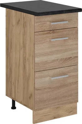 Zdjęcie produktu dla Szafka dolna do kuchni Vicco R-Line Sonoma 40 cm z szufladami, BP Antracyt, Model 53862