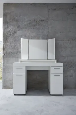 Produktbild von trendteam Garderobe Spiegel Amanda Schminktisch Weiß Melamin/Spiegelglas 100 x 67 x 15 cm