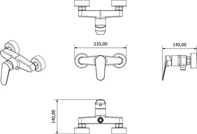 Produktbild von VIGOUR Einhand-AP-Brausebatterie one ohne Brausegarnitur verchromt