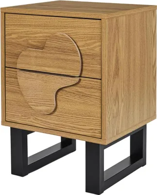 Produktbild von MISOU Calypso Nachtkästchen Wandregal mit Schubladen Beistelltisch Nachttisch auf Beinen Industrial Holz