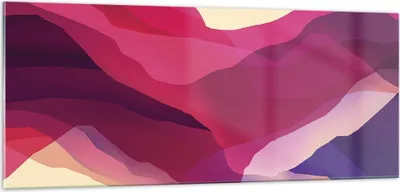 Produktbild von Bilder auf glas - Einteilig - Abstraktion Berge Rosa - 100x40cm - Glasbilder - Wandbilder - Bilder - zum Aufhängen bereit - Wanddekoration aus Glas - Glas Bilder - Wandbild auf Glas - GAB100x40-4288