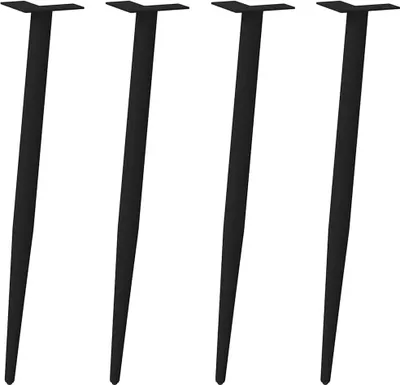 Obrázok produktu pre Nohy ku konzolovému stolu, kužeľovitý tvar, 4 ks, čierne, 72-73 cm, oceľové
