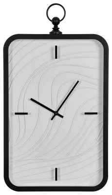 Produktbild von BELIANI Wanduhr Weiß / Schwarz 32 cm Rechteckig Analog mit Zifferblatt Wellenmuster Traditioneller Moderner Stil