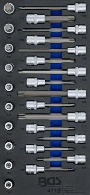 Produktbild von BGS technic Tool Tray 1/3: Bit Socket Set, 2979 mm, 2,98 kg