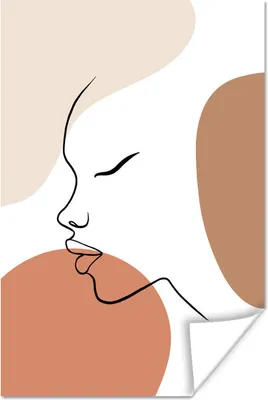 Produktbild von MuchoWow® Poster Pastell - Frau - Gesicht 80x120 cm - Papierdruck