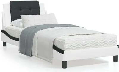 Zdjęcie produktu dla vidaXL Rama łóżka bez materaca "Zadar" biało-czarna 80x200 cm imitacja skóry