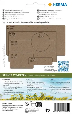 Produktbild von HERMA 2074, Braun, Abgerundetes Rechteck, Permanent, Universal, Papier, 158 g/m²
