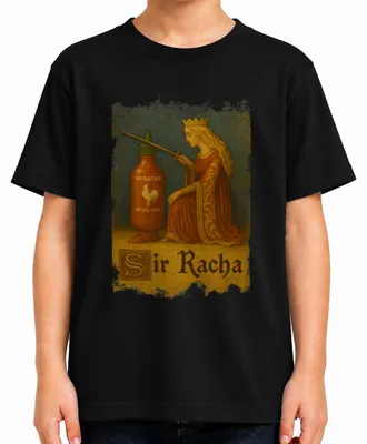Imagen del producto de Camiseta para niños, diseño "Sir Racha Sriracha Ritter Ritterschlag Königin", salsa picante, espada, color , talla 128