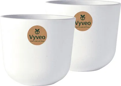 Immagine prodotto di Vyveo - Vaso da fiori Soren - Set da 2 - Bianco - 19x17