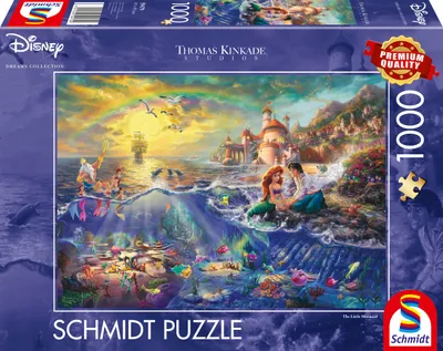 Zdjęcie produktu dla 1000 elementów Schmidt Spiele puzzle Thomas Kinkade Disney Arielle 59479