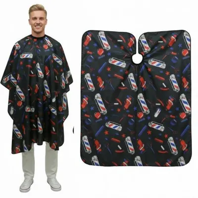 Zdjęcie produktu dla Peleryna fryzjerska barberska do salonu duża strzyżenia 140x155 klamra