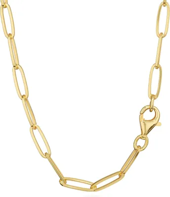 Produktbild von Halskette 45cm Lang Ankerkette 925 Silber Gelbgold vergoldet Collier 4,1mm breit