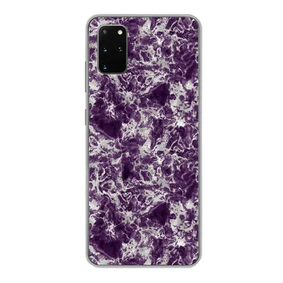 Produktbild von MuchoWow® Handyhülle Schutzhülle Hülle für Samsung Galaxy S20 Plus Marmor - Lila - Silber - Muster Silikon Softcase Handy Hülle - Hartschale
