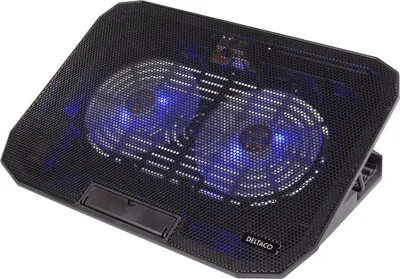 Produktbild von Deltaco Laptop-Kühler für Computer bis 15,6 Zoll, LED - Schwarz