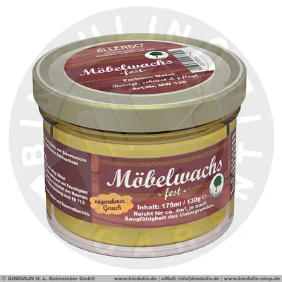 Produktbild von Holzwachs Möbelwachs fest (Möbelwachs fest 130 g farblos) inkl. Microfasertuch